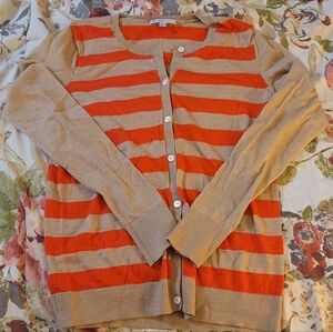 GAP Orange and Tan Striped Sweater
